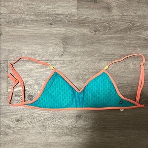 Women's Blue and Coral Bikini Top